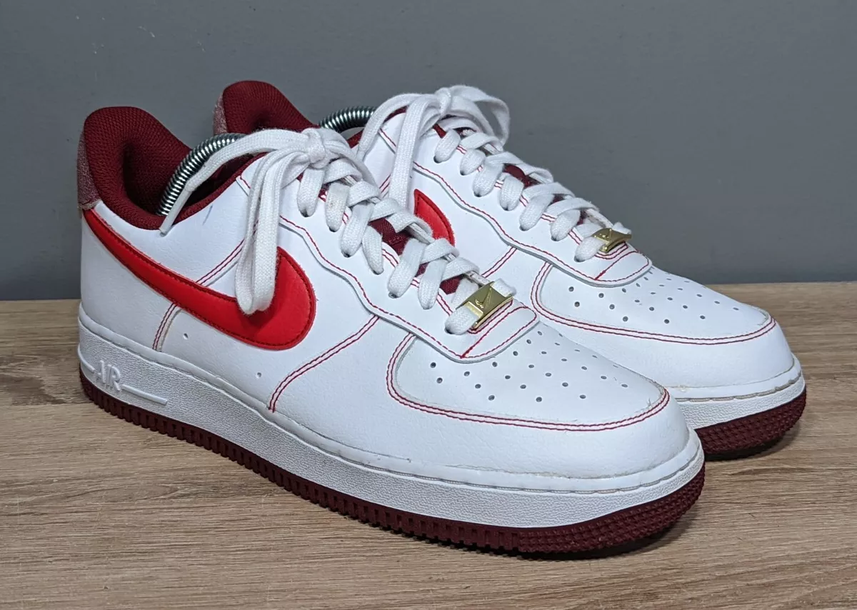 Nike Air Force 1 '07 First Use Shoes Men's Sz 8.5 White Univ Red  DA8478-101