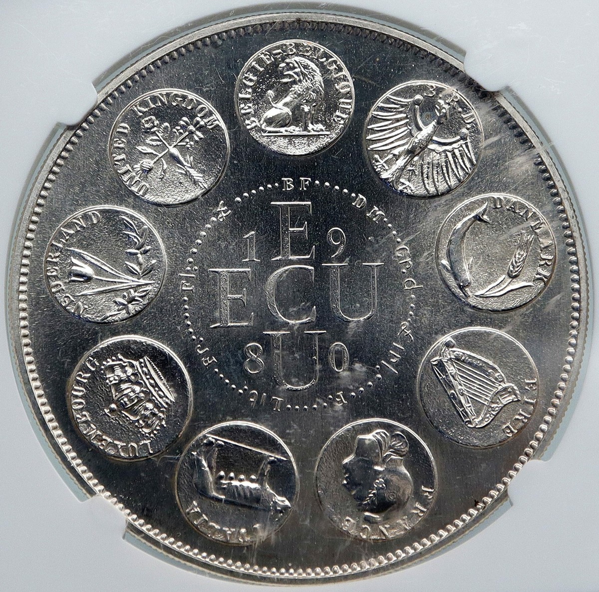 ナショナルＥＵ７８００ 1980 EUROPE European Currency Unit Fantasy Proof-Like Silver ECU