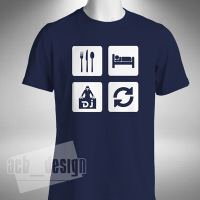 T-Shirt Eat Sleep Mix Repeat Unisex lustig DJ Produzent Nachtclub Musik 