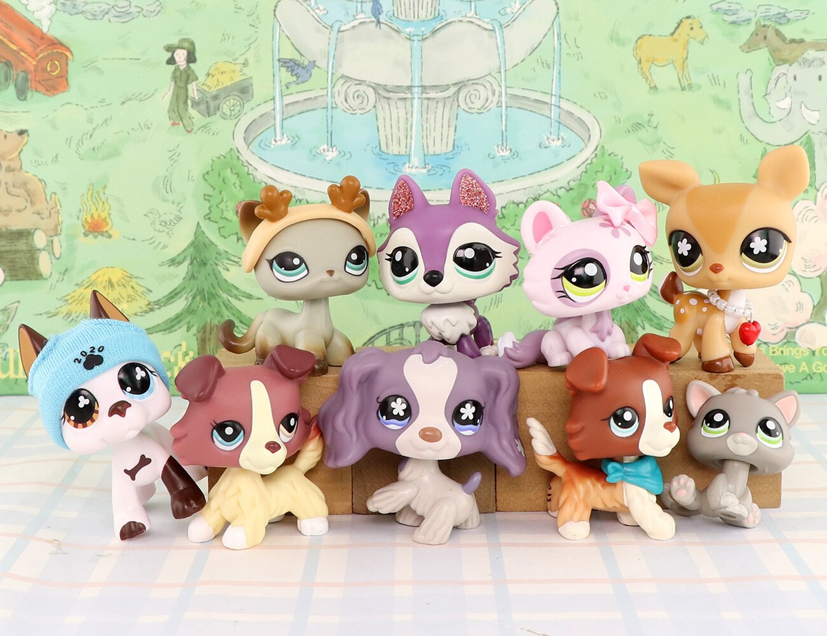 9lot Pet Shop LPS Dogs and Cats Collectable with LPS Accessories Kids Gift  Rare