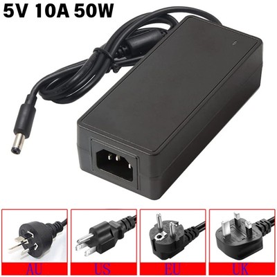 5V 10A 50W Power Supply Adapter AC/DC Converter 100-240V AC to DC 5 Volt 10Amp 