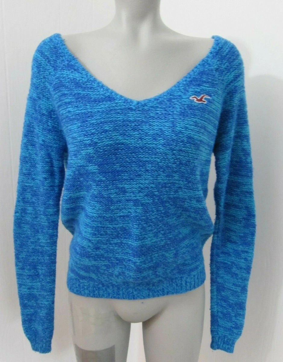 Hollister Blue & Turquoise Variegated V-Neck Sweater Size Jrs S 5