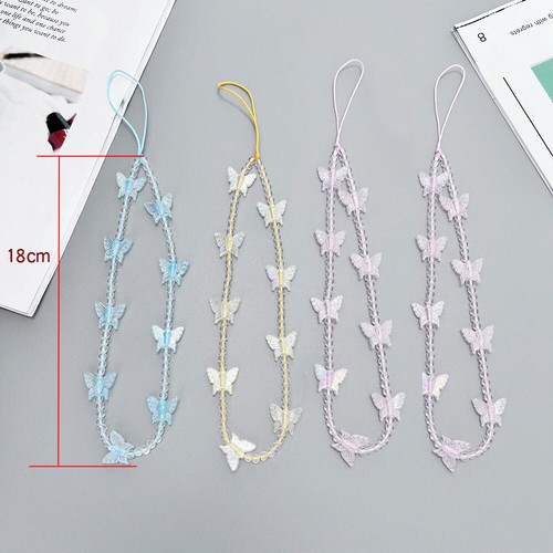 Mobile Strap Butterfly Phone Charm Beads Chain Jewelry Phone Anti-Lost Lanyard*1 - Bild 2 von 14