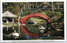Henry E Huntington Library San Marino California CA Art Gallery Bridge Postcard