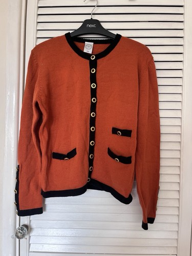 vintage country casuals granny size L oversized 8 10 12 orange pure 100% wool