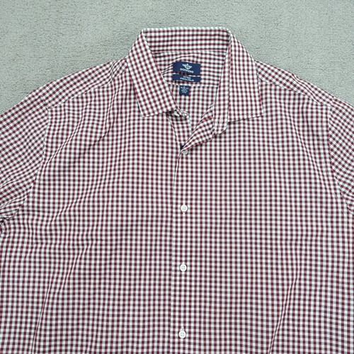 Dockers Dress Shirt Men's 34/35 Red/White Long Sleeve Stretch Collar Regular Fit - Picture 2 of 6
