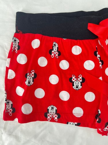 Disney Baby Girl Cotton Minnie Mouse Polka Dot Boxer Pull On Shorts Red M 7/9 - Picture 2 of 4