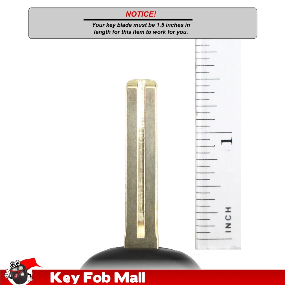 NEW Keyless Entry Key Fob Remote For a 1999 Lexus LS400 3BTN Trunk Short Blade - Image 2 of 2