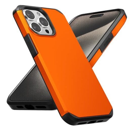 Slim Protective Case for iPhone Military-Grade Soft Silicone 15 Pro Max Orange