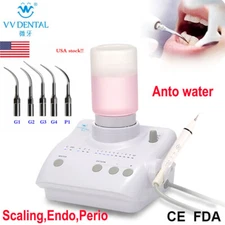 Ultrasonic Dental Piezo Scaler w/2 Bottles Fit for Cavitron EMS Handpiece 5 Tips