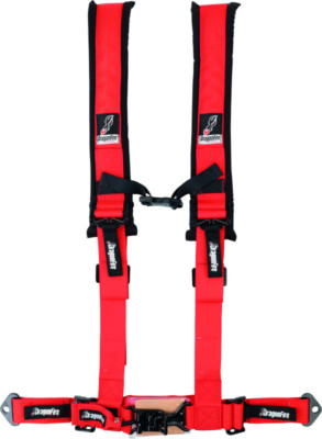 DragonFire Racing Harness- H-Style- 4-Point- 2in Buckle- Red | 521272