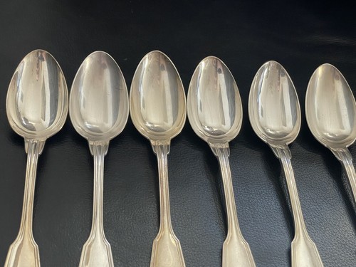 Sechs Silber Christofle Tafel-Löffel In Dekor Chinon, Versilbert  - Bild 8 von 18
