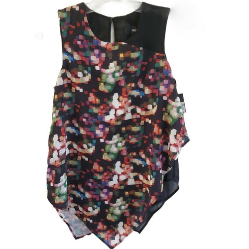 Asymmetrical Sleeveless Tank Top XS Multicolor Boho Chic Y2K Festival Fairy NWT