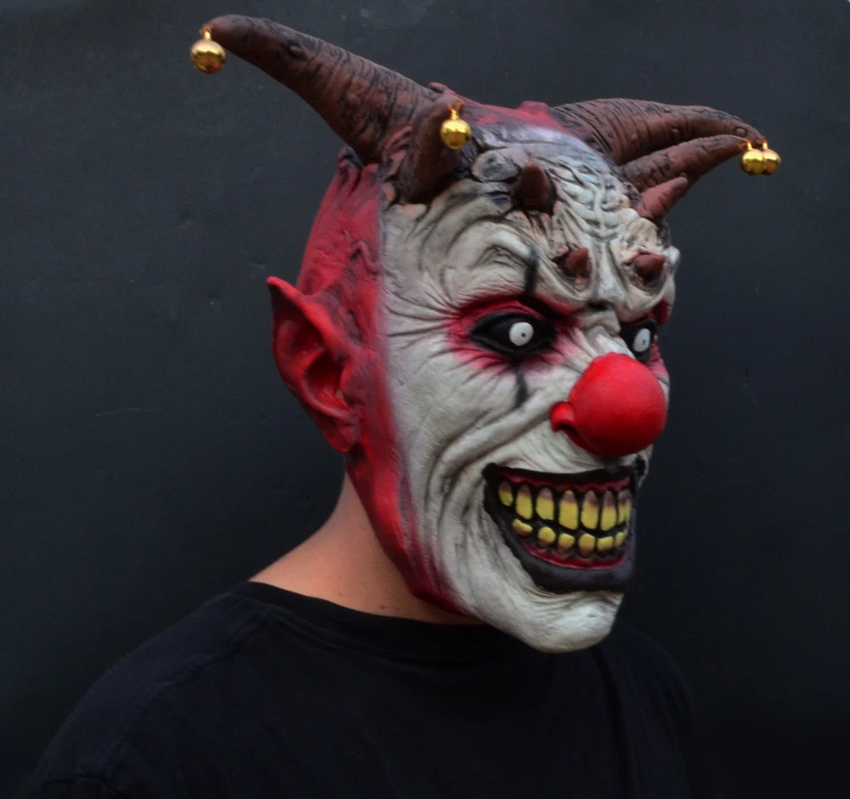 Creepy Evil Scary Halloween Clown Mask Latex Evil JESTER CLOWN - Image 3 of 4