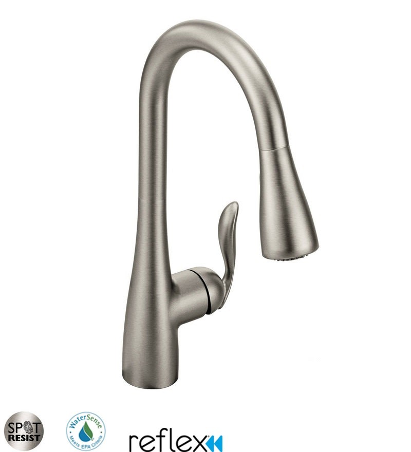 Moen 7594 Arbor Single Handle Pulldown Spray Kitchen Faucet 