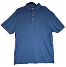 Hickey Freeman Men's Golf Polo Shirt Large Stretch Lightweight Short Sleeve Blue
