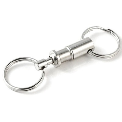 2pcs Removable Keyring Quick Release Keychain Dual Detachable Key Ring Snap Lock