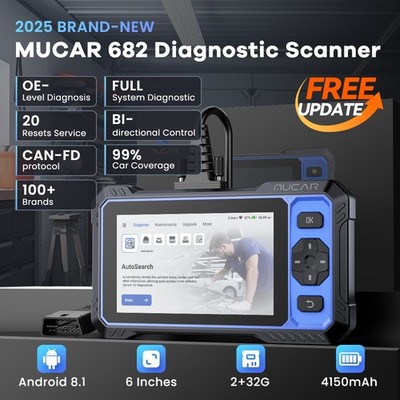 Mucar 682 AI OBD2 Scanner All System Car Diagnostic Tool ABS,EPB,SAS,SRS,BMS US