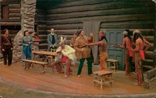 W M Cline Postcard Gatlinburg Tennessee Chucky Jack 1957 Stage Play Color US