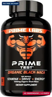 Organic Black Maca Root Capsules 1,200mg - Stamina, Drive, Energy, Vi