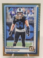 2025 Donruss Football #277 Lions LB Alex Anzalone GOLD Press Proof  27/50