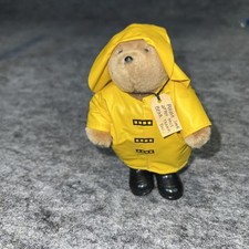 NWT VTG Paddington Teddy Bear Jointed Rain Coat Mini Eden Soft Toy Figure 1980s
