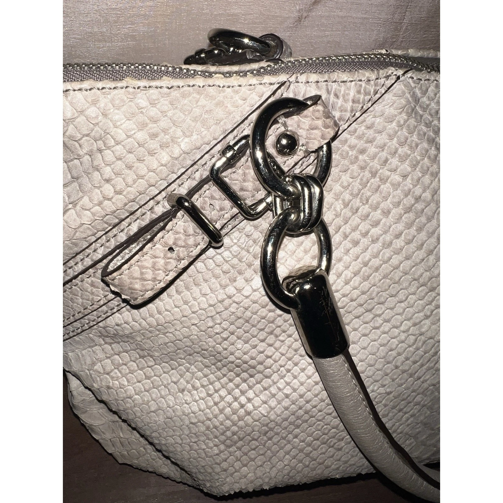 BORSA COACH MADISON SOPHIA PELLE DI PITONE TESTURIZZATA Taupe Borsetta A1193 16346