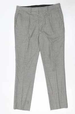 Topman Anzughose grau Slim Fit für Herren W32 L30 Polyestermischung