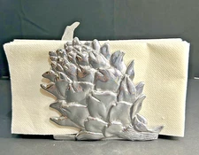 Mariposa Aluminum Artichoke & Garlic Napkin Stand RARE
