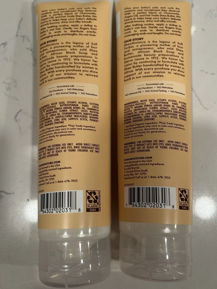 Shea влаги ребенка оставить в кондиционер 2 X 10,3 унц сырой ши ромашки арган новый - Изображение 2 из 4