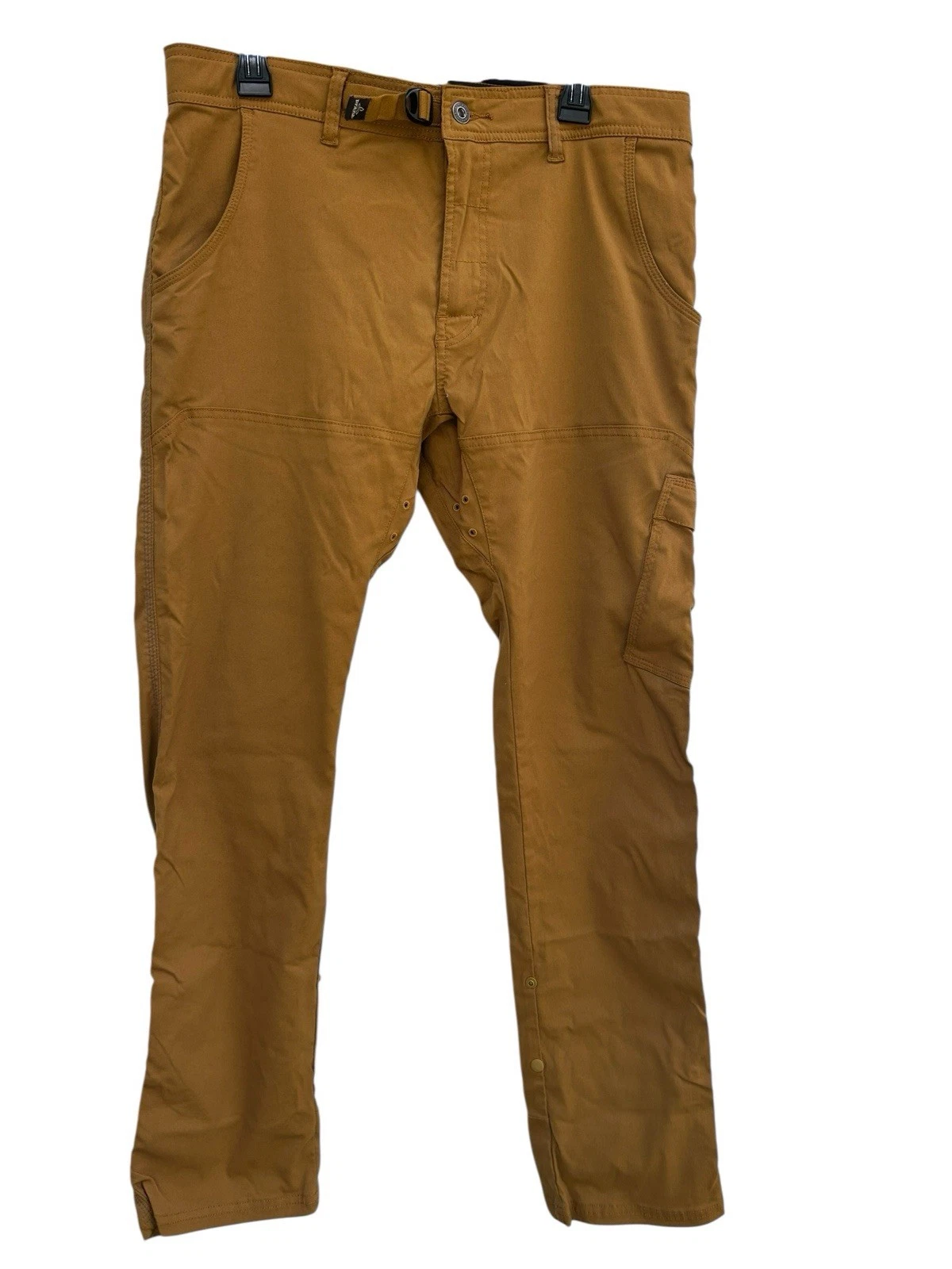 prAna Men's 34x32 Straight Fit Hiking Pants Copper Brown Stretch Roll Up