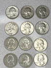 Washington Quarter Silver 25C 1964 Circulated Lot of 12 US Coins