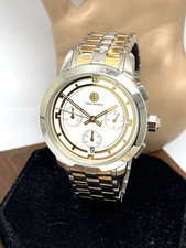 Tory Burch Women's Watch TBW1052 Quartz Chronograph Cream Dial Two Tone Steel