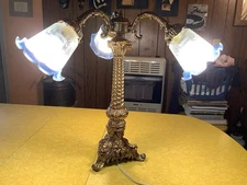 Vtg 1950's LOEVSKY & LOEVSKY L&L 6709 Hollywood Regency 3 Arm ROCOCO Lamp 3 Way
