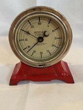 Kodak Time Darkroom Timer Vintage Red Metal Photography Darkroom Clock Winds
