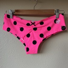 VTG Victoria  s Secret PINK Hipster Panties Sz M Extra Low Rise Cheeky Polka Dot
