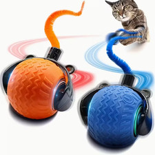 2-Pack Interactive Automatic Cat/Dog Balls - Blue  Orange - Brand New