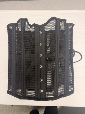 New 530 Size 32  Black Mesh Authentic Overbust Double Boned Steel Corset