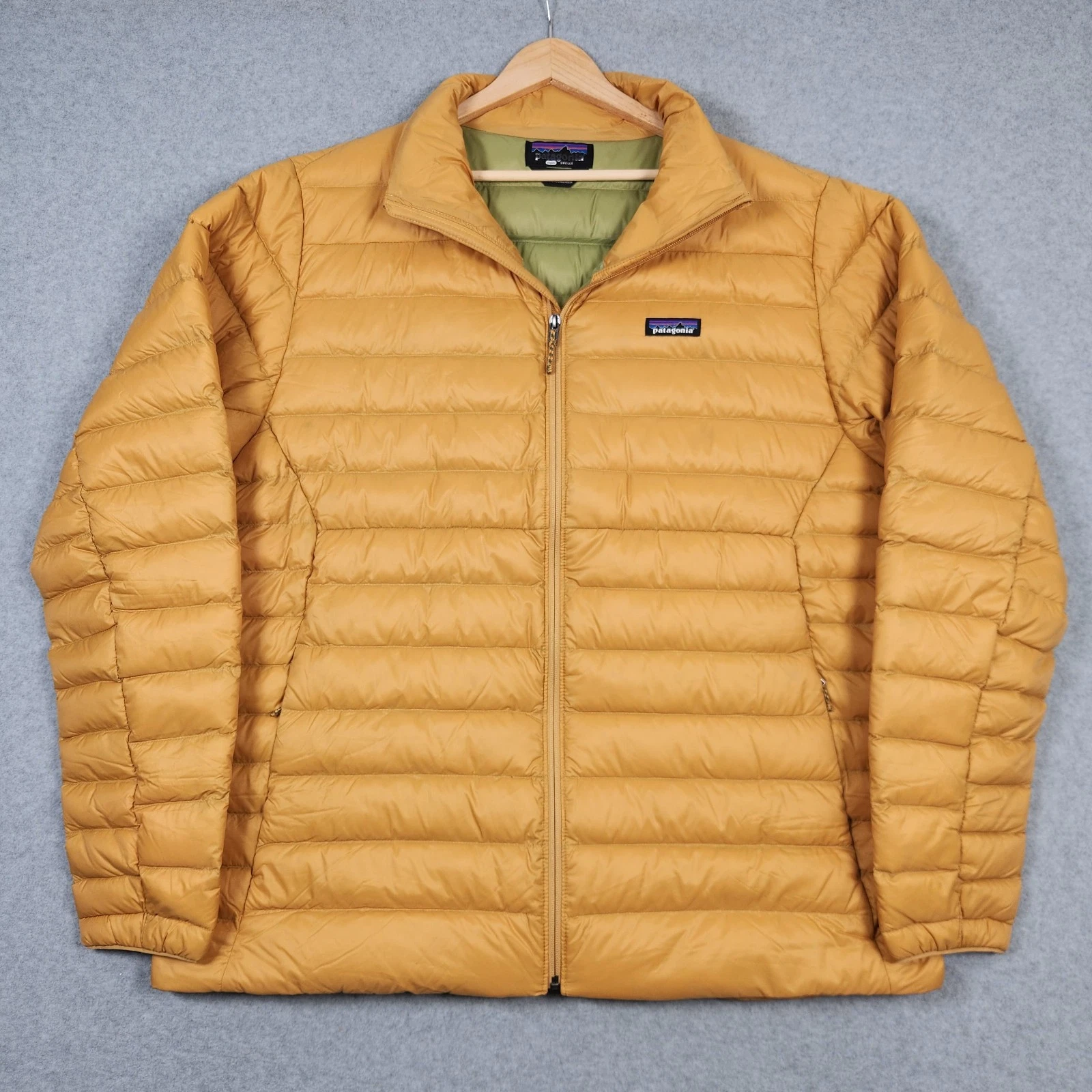 Patagonia Down Sweater Mens XXL Gold Insulated Puffer Jacket Outdoors Hiking 800