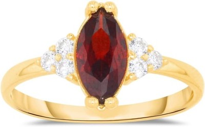 Floreo 10k Gelbgold 10,8 mm Geburtsstein Marquise Edelstein CZ Ring, Größe 4-10