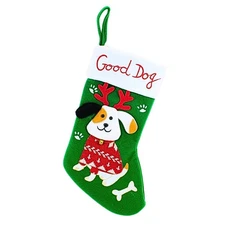 Transpac Good Dog Holiday Stocking Bells Bone Treats Paw Prints