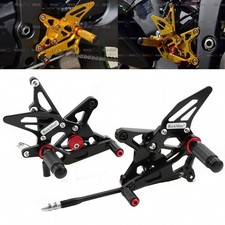 Adjustable Rearsets For KAWASAKI NINJA ZX6R ZX636 Rear Set Foot Pegs Footrest