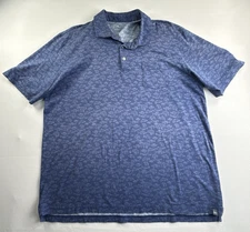 Peter Millar Fish Print Collared Casual Men's XL Short Sleeve Pima Cotton Shirt