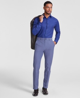 Michael Kors Mens Classic fit Dress Pants 38 / 34 Light Blue Solid Stretch