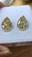 2PC 2.Ct Natural Yellow Color Diamond Pear Cut VVS1 D Grade GDGL Certified