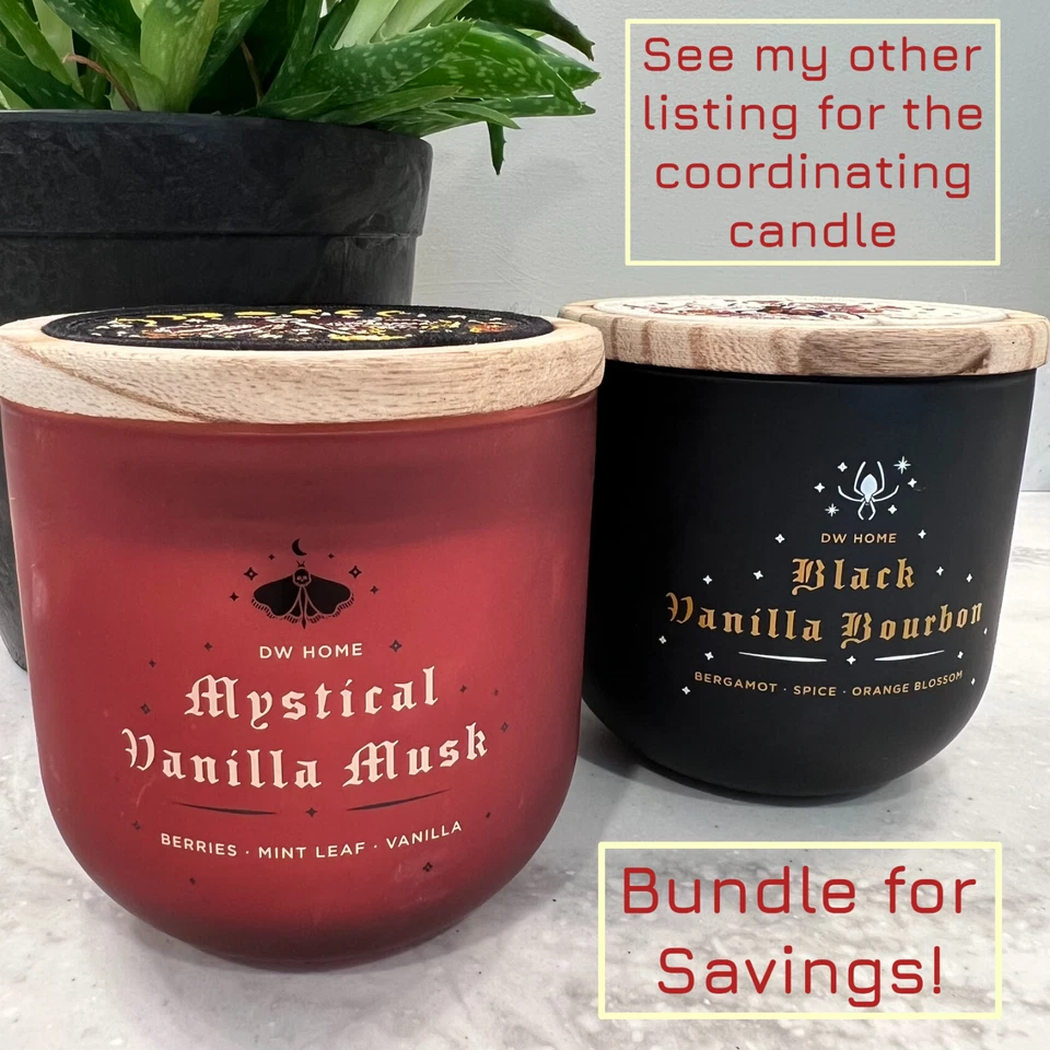 DW Home Mystical Vainilla Musk Vela Bordada Tapa Cottagecore Gótico Regalo Foto 2 de 4