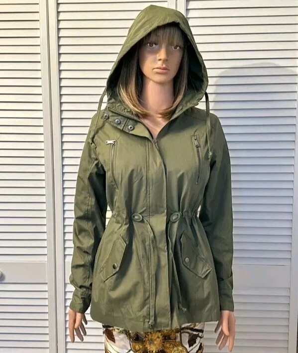 Chaqueta informal AMBIANCE verde militar ligera con capucha y cremallera talla S NUEVA Foto 4 de 4