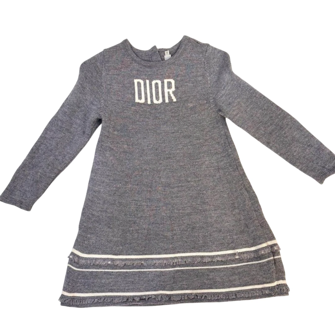 Vestito bambino Dior pezzo unico logo grigio lana cashmere taglia 24 mesi