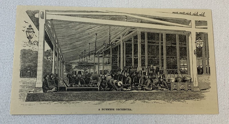 1884 magazine engraving ~ BURMESE ORCHESTRA, Burma