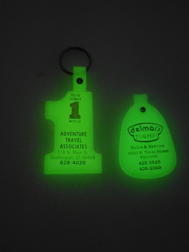10 Portachiavi Vintage Glow In The Dark Auto Body 49ers San Francisco Hawaii - Foto 22 di 22